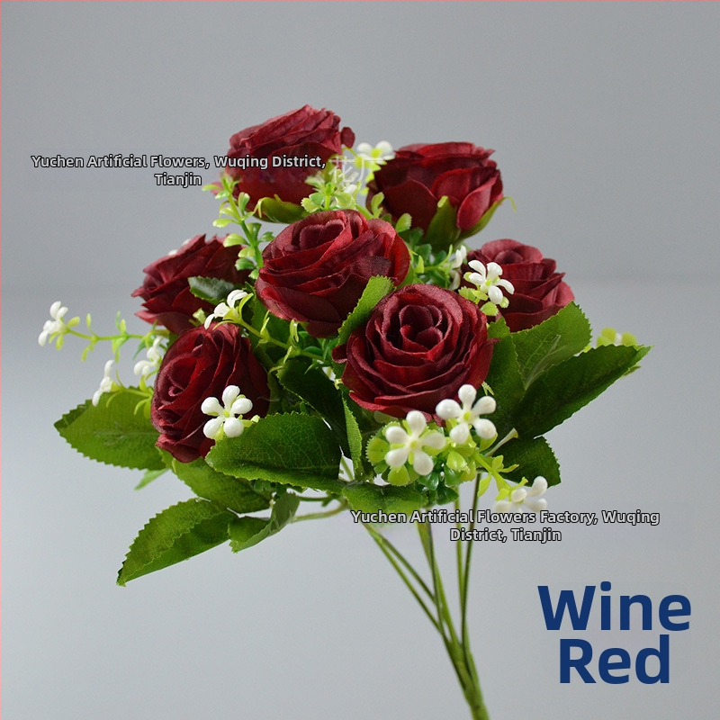 Yu Chen selyem rózsa csokor — mesterséges rózsák, stilizált szárak injekciós öntéssel