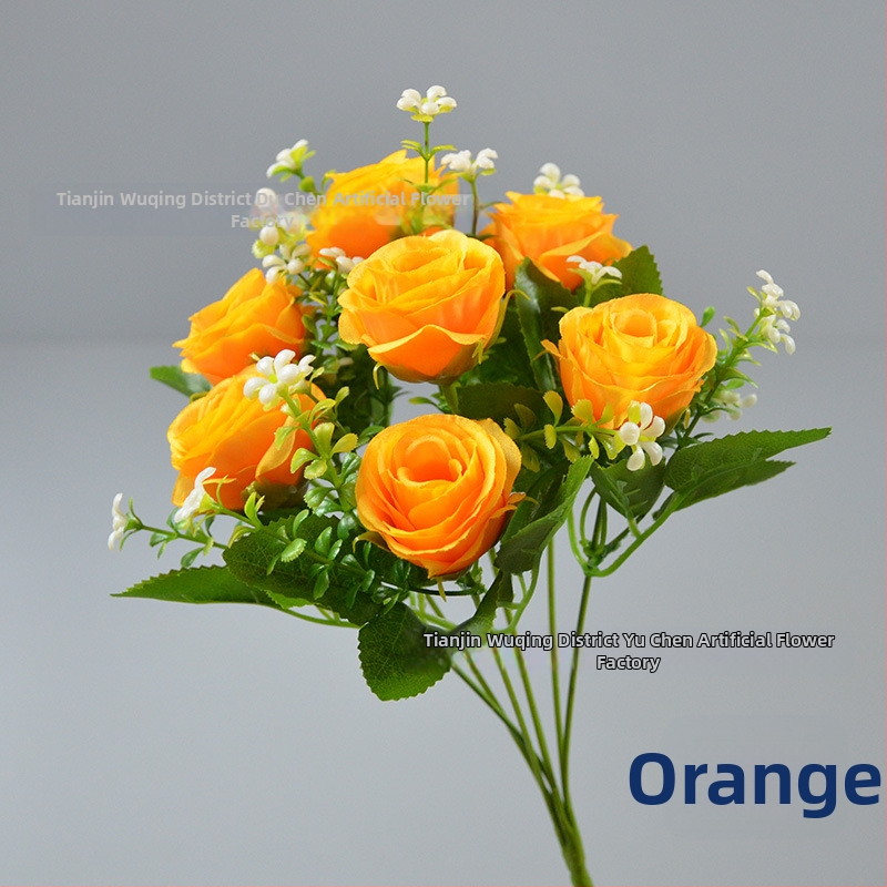 Yu Chen selyem rózsa csokor — mesterséges rózsák, stilizált szárak injekciós öntéssel