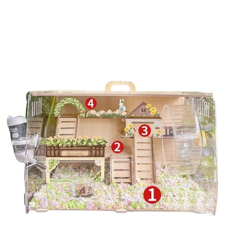 Fából készült hörcsögketrec, sajt alakú, beltéri használatra, minimalist stílus, szórakoztatás