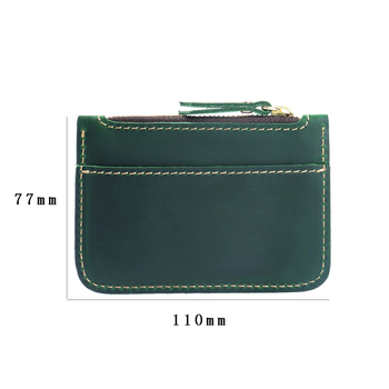 Novčanik za novčiće od prave kože, prvi sloj goveđe kože, jednobojan, unisex, poslovni stil Elite, Aipi Leather