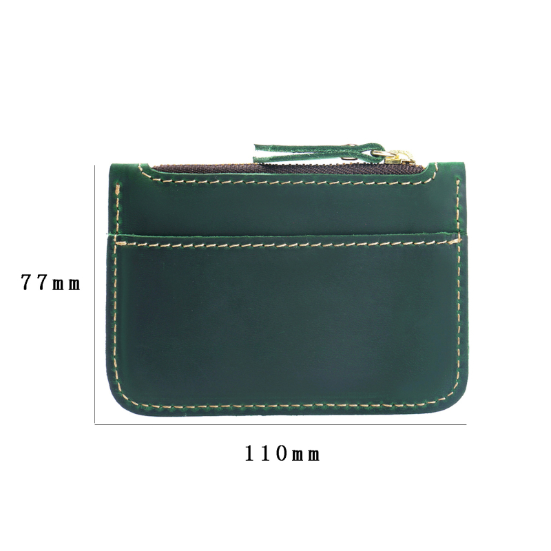 Novčanik za novčiće od prave kože, prvi sloj goveđe kože, jednobojan, unisex, poslovni stil Elite, Aipi Leather