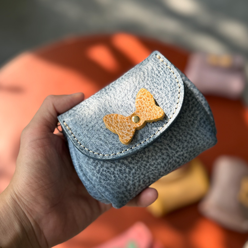 Unisex retro novčanik za kovance od kože s uzorkom životinja, bez podšivanja