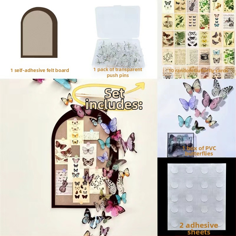 3D pillangó falimatrica – PVC anyag, egy darab, háromdimenziós dizájn, alkalmas nappalira, bejáratra és kereskedelmi terekre