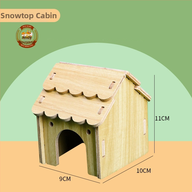 Hamster nest – okrúhly drevený úkryt, vodotesný, kreslený štýl (Materiál: Silk flower; Tvar: Okrúhly; Funkcia: Vodotesný; Štýl: Kreslený; Aplikačné objekty: Hamster)