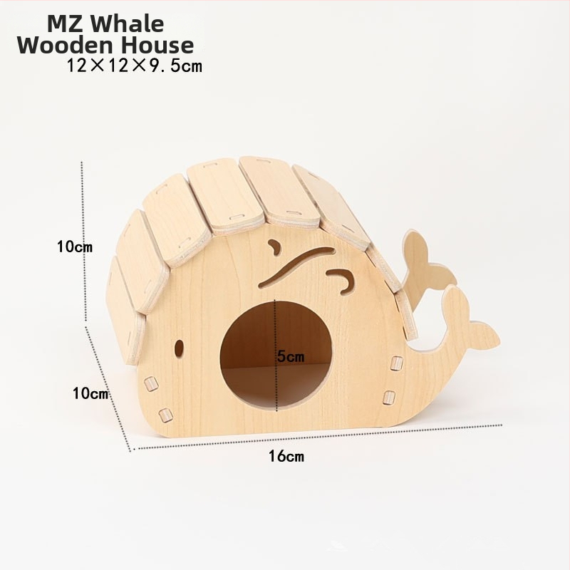 Hamster nest – okrúhly drevený úkryt, vodotesný, kreslený štýl (Materiál: Silk flower; Tvar: Okrúhly; Funkcia: Vodotesný; Štýl: Kreslený; Aplikačné objekty: Hamster)