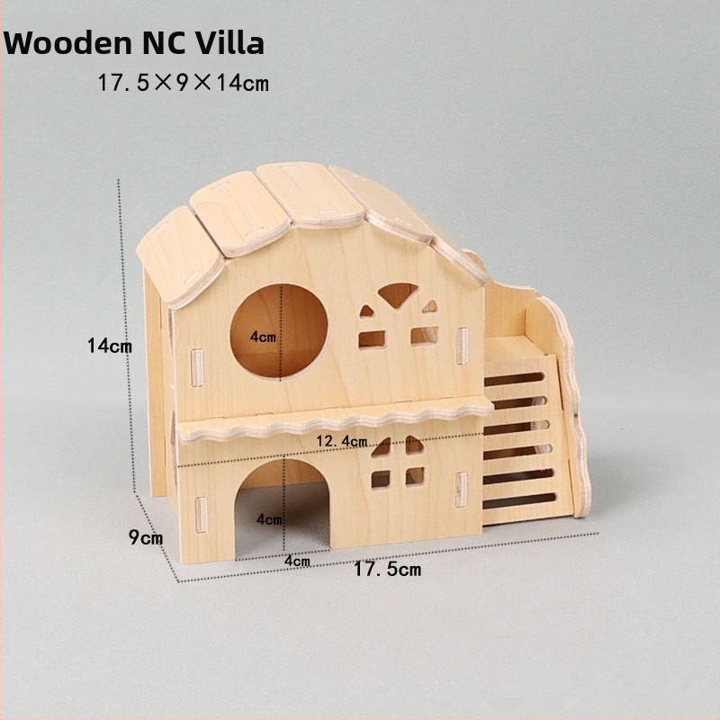 Hamster nest – okrúhly drevený úkryt, vodotesný, kreslený štýl (Materiál: Silk flower; Tvar: Okrúhly; Funkcia: Vodotesný; Štýl: Kreslený; Aplikačné objekty: Hamster)