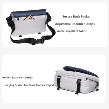 Ανδρική τσάντα ώμου, στυλ δρόμου, Oxford ύφασμα, αδιάβροχη, ιδανική για ταξίδια αναψυχής