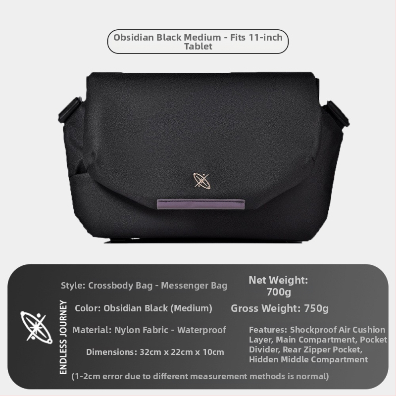 Ανδρική τσάντα ώμου, στυλ δρόμου, Oxford ύφασμα, αδιάβροχη, ιδανική για ταξίδια αναψυχής