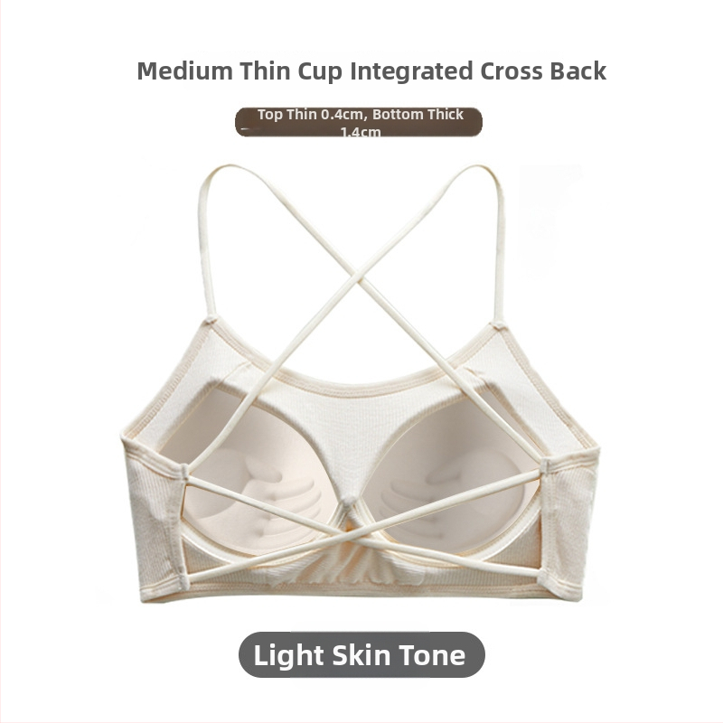 Τοπ με περιτύλιγμα στο στήθος, σωληνοειδές σχέδιο, 3/4 κύπελλα, λεπτές διαμορφωμένες чашες, βισκόζη ύφασμα