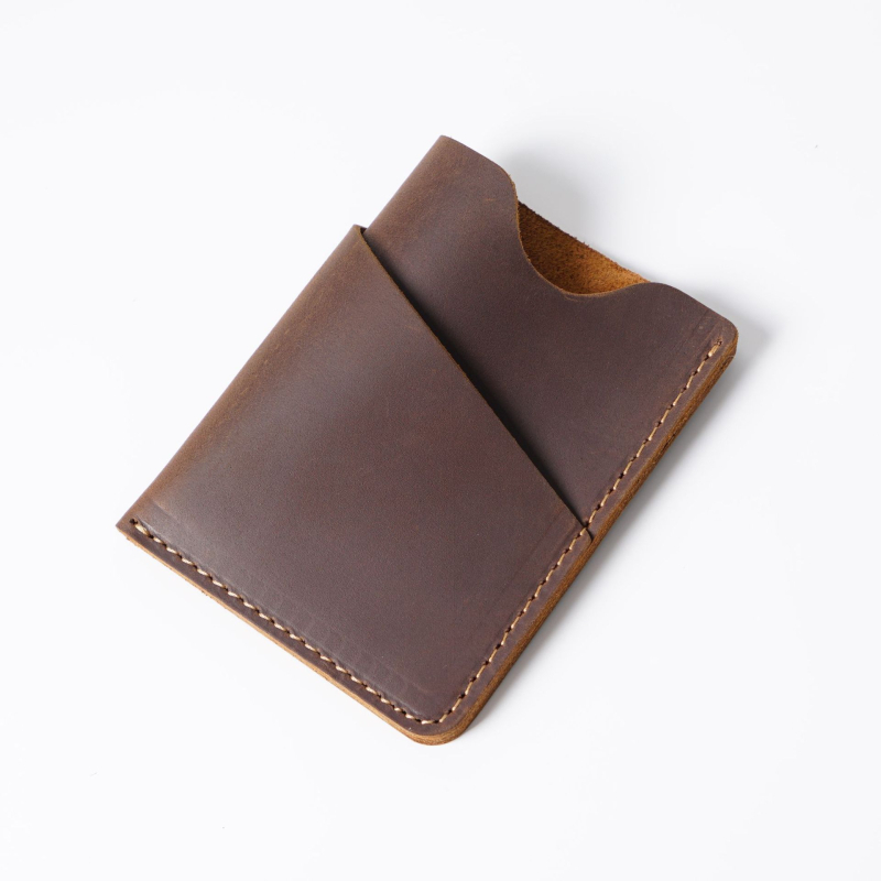Държач за карти от кравешка кожа, унисекс, Aipi Leather, Солиден цвят, ръчна изработка