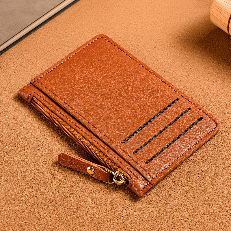 C.DYRIYA ultra vékony kártyatartó cipzáros aprópénztárca — PVC, 1 hajtás, városi egyszerűség