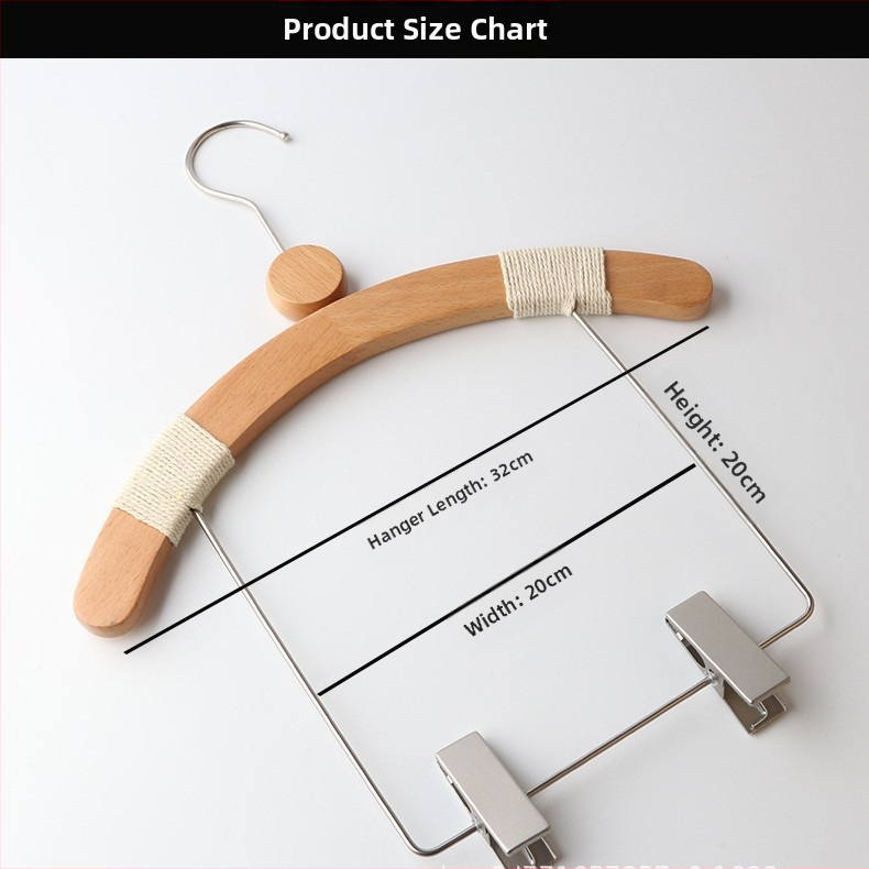 Drevené vešiaky na obliekanie pre deti, protišmykové, s klipom na nohavice, 10-dielny set, prispôsobiteľný