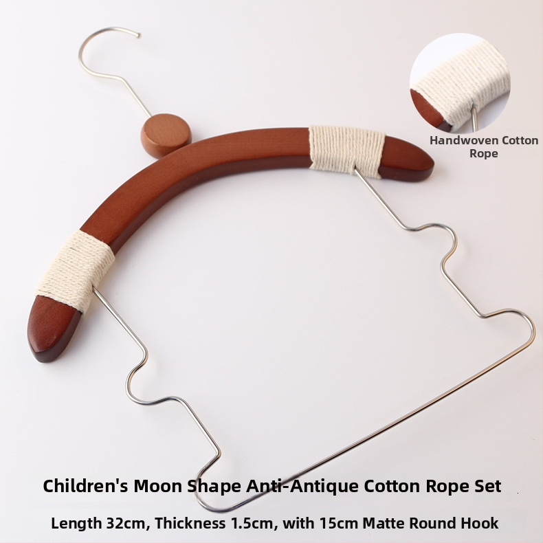 Drevené vešiaky na obliekanie pre deti, protišmykové, s klipom na nohavice, 10-dielny set, prispôsobiteľný