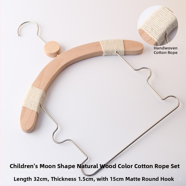 Drevené vešiaky na obliekanie pre deti, protišmykové, s klipom na nohavice, 10-dielny set, prispôsobiteľný