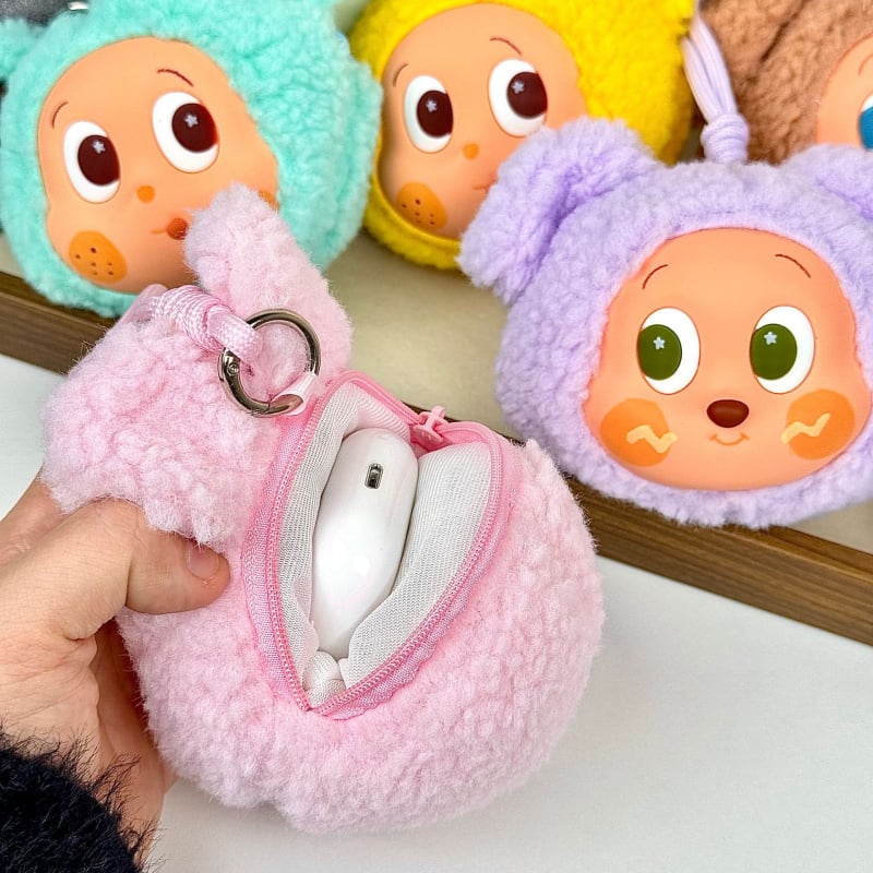 Plüss érme taska karikatúra mintával, gyerekes stílus, uniszex, tavasz 2025 megjelenés, ultra könnyű, tárolható