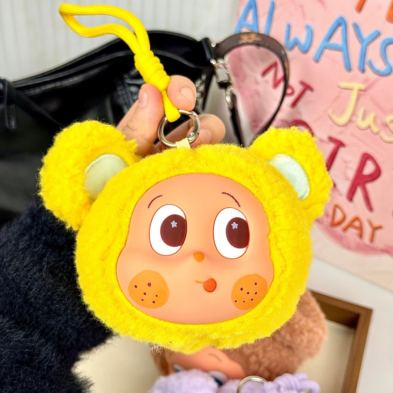 Plüss érme taska karikatúra mintával, gyerekes stílus, uniszex, tavasz 2025 megjelenés, ultra könnyű, tárolható