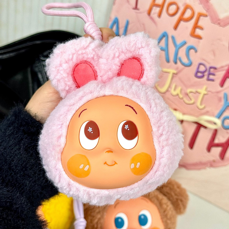 Plüss érme taska karikatúra mintával, gyerekes stílus, uniszex, tavasz 2025 megjelenés, ultra könnyű, tárolható