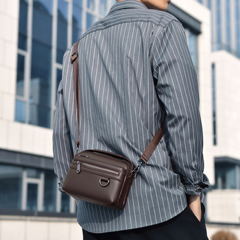 Ανδρικό τσαντάκι ώμου με αστικό μινιμαλιστικό στυλ, PU υλικό, επένδυση πολυεστέρα, γεωμετρικό σχέδιο, μάρκα Kati kangaroo