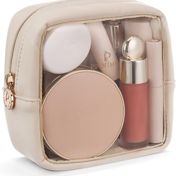 Прозрачна чантичка за грим от PU кожа, водоустойчива, ултралека, с цип