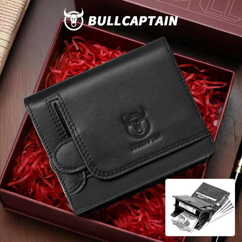 Мъжки кожен портфейл за шофьорска книжка и карти, естествена кожа от горен слой кравешка кожа, 2 сгъвки, ретро стил Европа-Америка, едноцветен, подплатен полиестер, анти-крадба и анти-скиминг