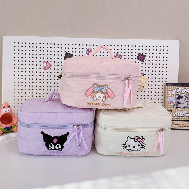 2025-ös aranyos rajzfilmszerű sminktáska nőknek, hordozható, nejlon anyag, légáteresztő és ultra könnyű, bélés nejlon