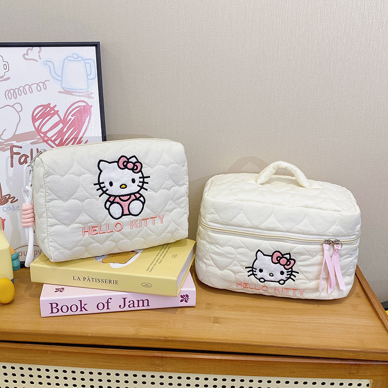 2025-ös aranyos rajzfilmszerű sminktáska nőknek, hordozható, nejlon anyag, légáteresztő és ultra könnyű, bélés nejlon