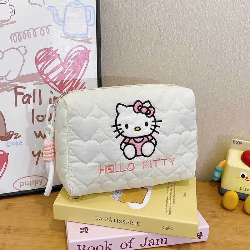 2025-ös aranyos rajzfilmszerű sminktáska nőknek, hordozható, nejlon anyag, légáteresztő és ultra könnyű, bélés nejlon