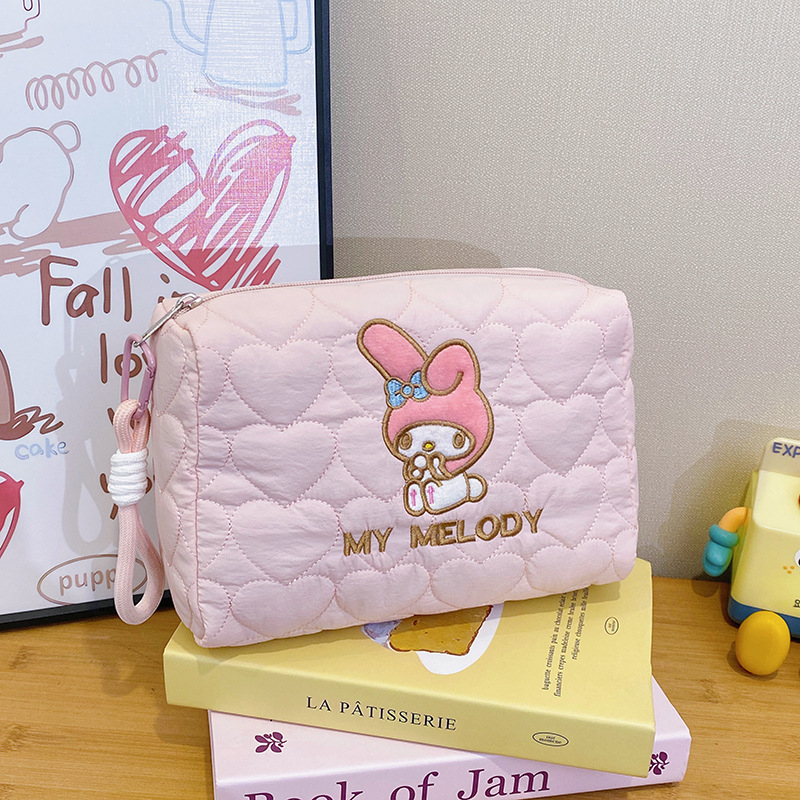 2025-ös aranyos rajzfilmszerű sminktáska nőknek, hordozható, nejlon anyag, légáteresztő és ultra könnyű, bélés nejlon