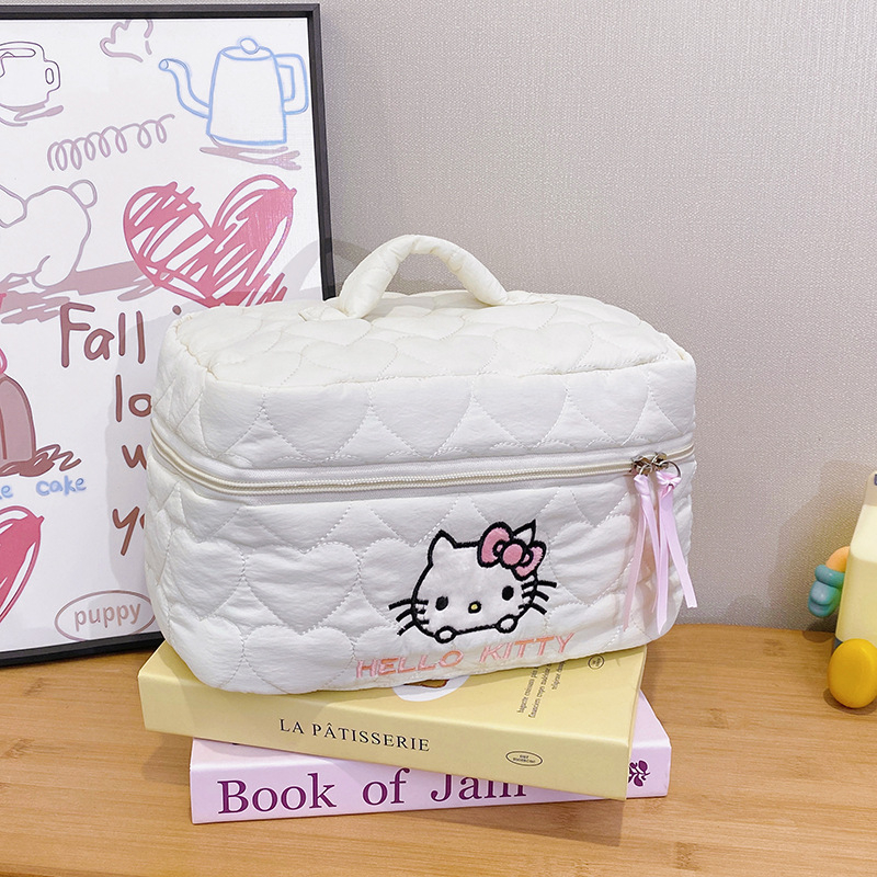 2025-ös aranyos rajzfilmszerű sminktáska nőknek, hordozható, nejlon anyag, légáteresztő és ultra könnyű, bélés nejlon