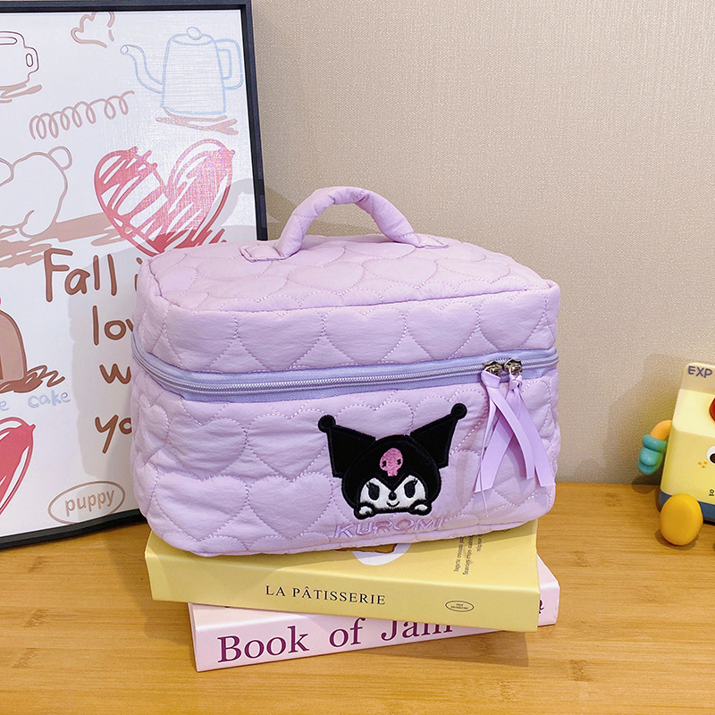 2025-ös aranyos rajzfilmszerű sminktáska nőknek, hordozható, nejlon anyag, légáteresztő és ultra könnyű, bélés nejlon