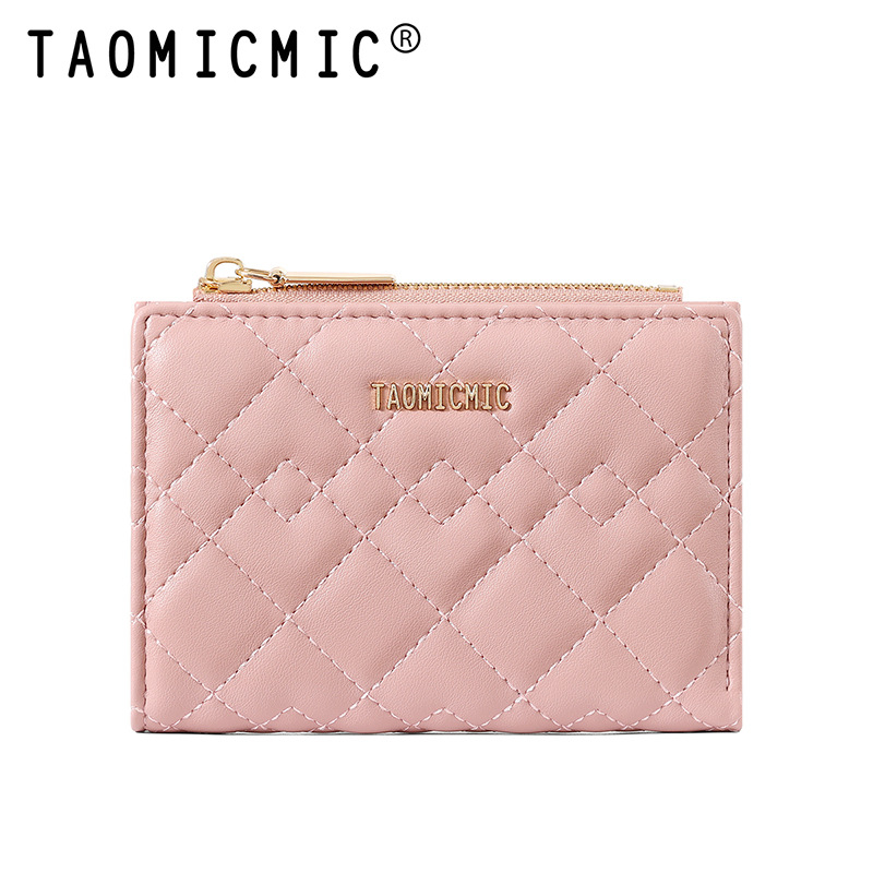 TAOMICMIC PU női pénztárca quilt mintás gyémántvarrással, többkártyás rekeszek, poliészter bélés, téli 2025 kiadás