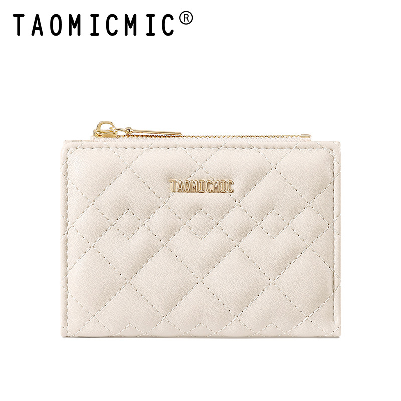 TAOMICMIC PU női pénztárca quilt mintás gyémántvarrással, többkártyás rekeszek, poliészter bélés, téli 2025 kiadás