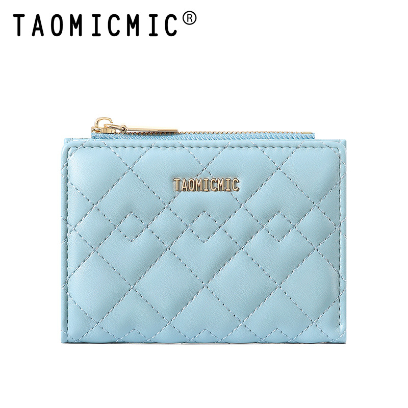 TAOMICMIC PU női pénztárca quilt mintás gyémántvarrással, többkártyás rekeszek, poliészter bélés, téli 2025 kiadás