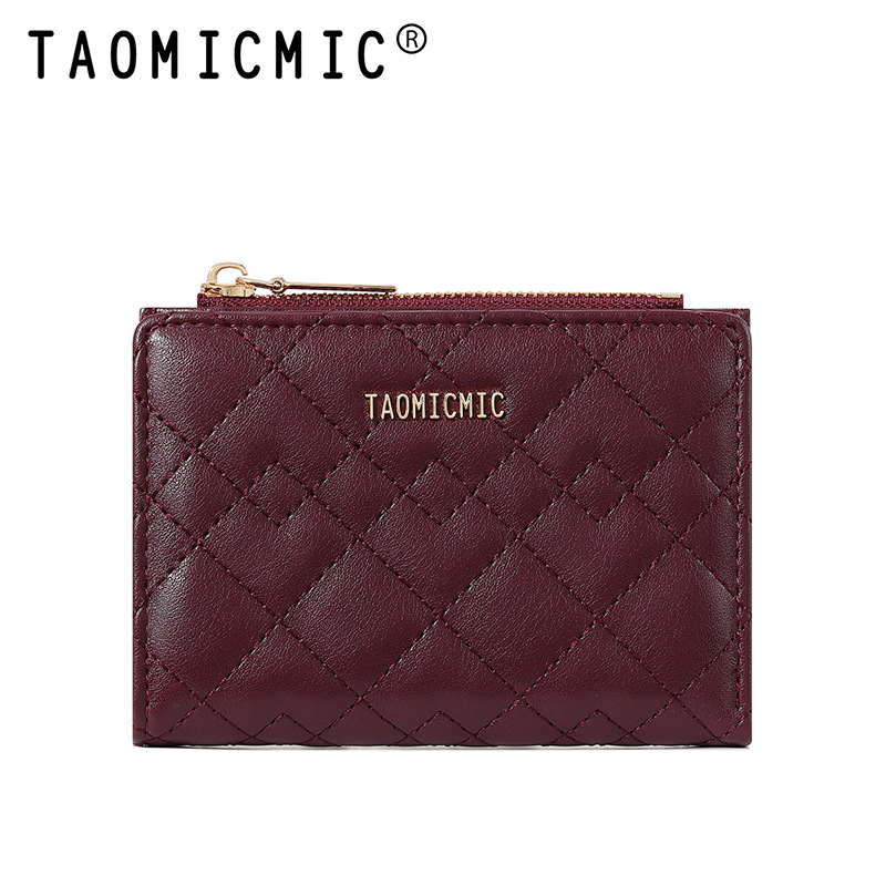 TAOMICMIC PU női pénztárca quilt mintás gyémántvarrással, többkártyás rekeszek, poliészter bélés, téli 2025 kiadás