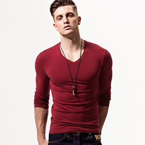 Dlhé rukávy tričko, Slim strih, zmes polyestru, ľahké, kruhový výstrih