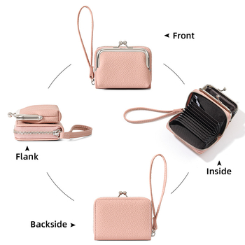 Портфейл с отделящ се щипков клип и акордеонни отделения за карти; PU материал • Taomcimic • Минималистичен и тих лукс • Полиестерна подплата • Разширява капацитета