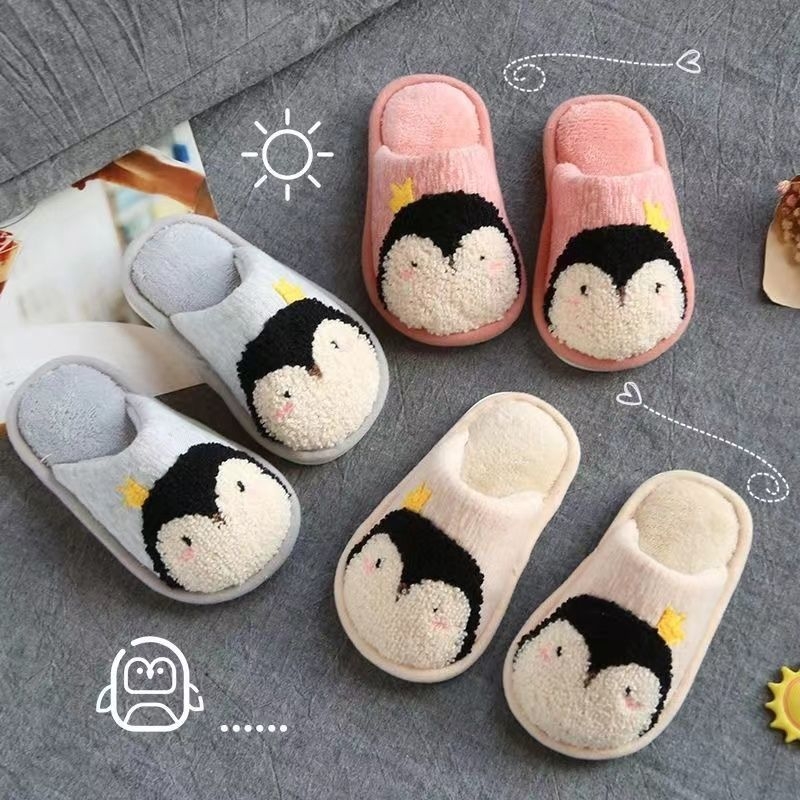 Детски памучни пантофи за вътрешно ползване - cartoon стил, памучна горна част, PVC подметка, за възраст 1–3 години