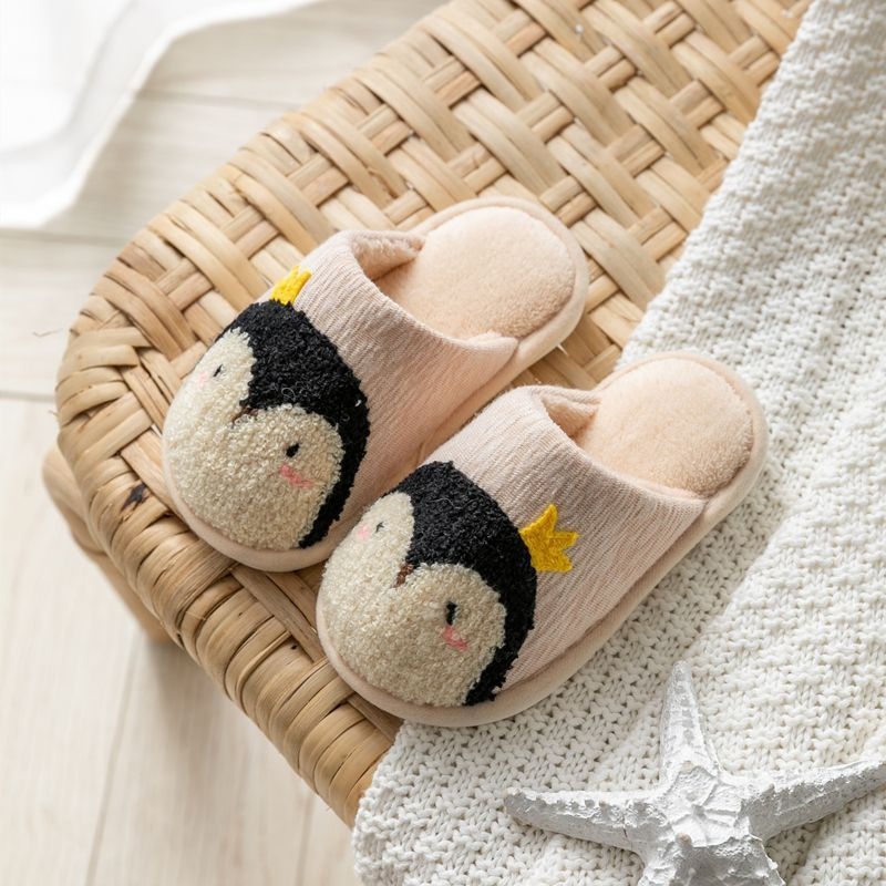Детски памучни пантофи за вътрешно ползване - cartoon стил, памучна горна част, PVC подметка, за възраст 1–3 години