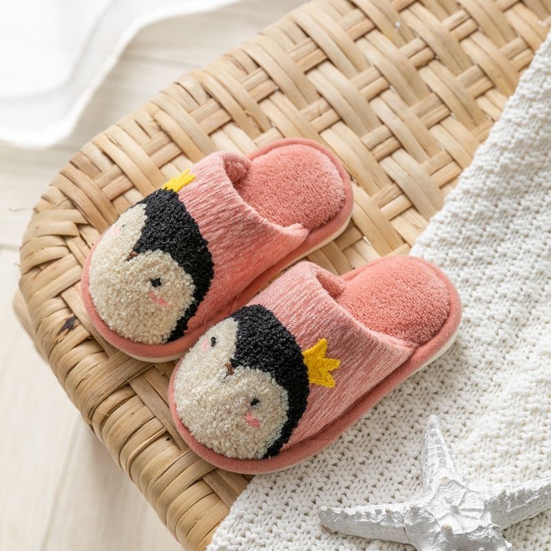 Детски памучни пантофи за вътрешно ползване - cartoon стил, памучна горна част, PVC подметка, за възраст 1–3 години