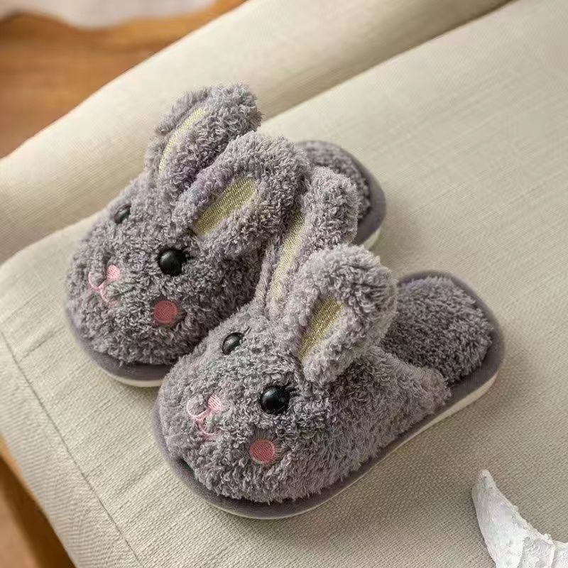 Детски памучни пантофи за вътрешно ползване - cartoon стил, памучна горна част, PVC подметка, за възраст 1–3 години