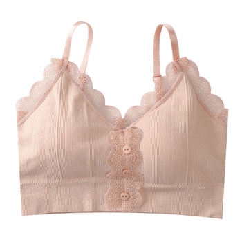 Χωρίς τιράντες, δαντελένιο περιτύλιγμα πίσω για το στήθος με αποσπώμενες επενδύσεις, διαπνοή νάιλον, λεπτές διαμορφωμένες κύπελλες