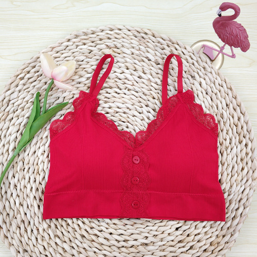 Χωρίς τιράντες, δαντελένιο περιτύλιγμα πίσω για το στήθος με αποσπώμενες επενδύσεις, διαπνοή νάιλον, λεπτές διαμορφωμένες κύπελλες