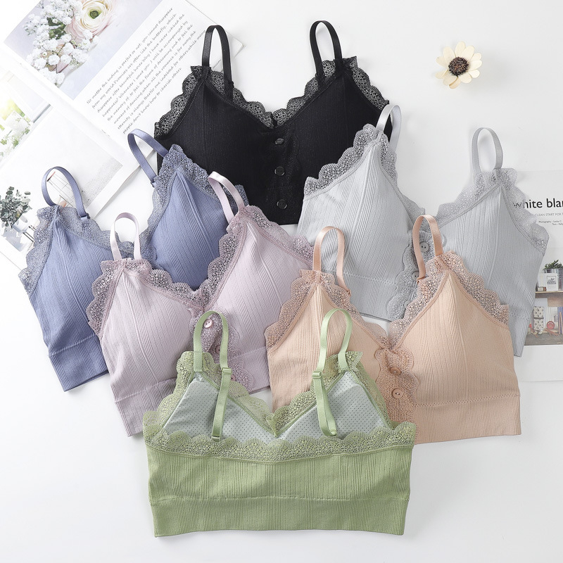 Χωρίς τιράντες, δαντελένιο περιτύλιγμα πίσω για το στήθος με αποσπώμενες επενδύσεις, διαπνοή νάιλον, λεπτές διαμορφωμένες κύπελλες