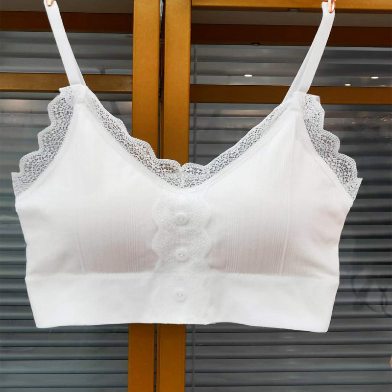 Χωρίς τιράντες, δαντελένιο περιτύλιγμα πίσω για το στήθος με αποσπώμενες επενδύσεις, διαπνοή νάιλον, λεπτές διαμορφωμένες κύπελλες