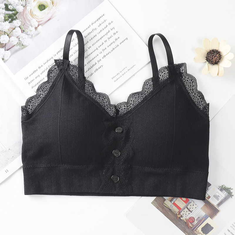 Χωρίς τιράντες, δαντελένιο περιτύλιγμα πίσω για το στήθος με αποσπώμενες επενδύσεις, διαπνοή νάιλον, λεπτές διαμορφωμένες κύπελλες