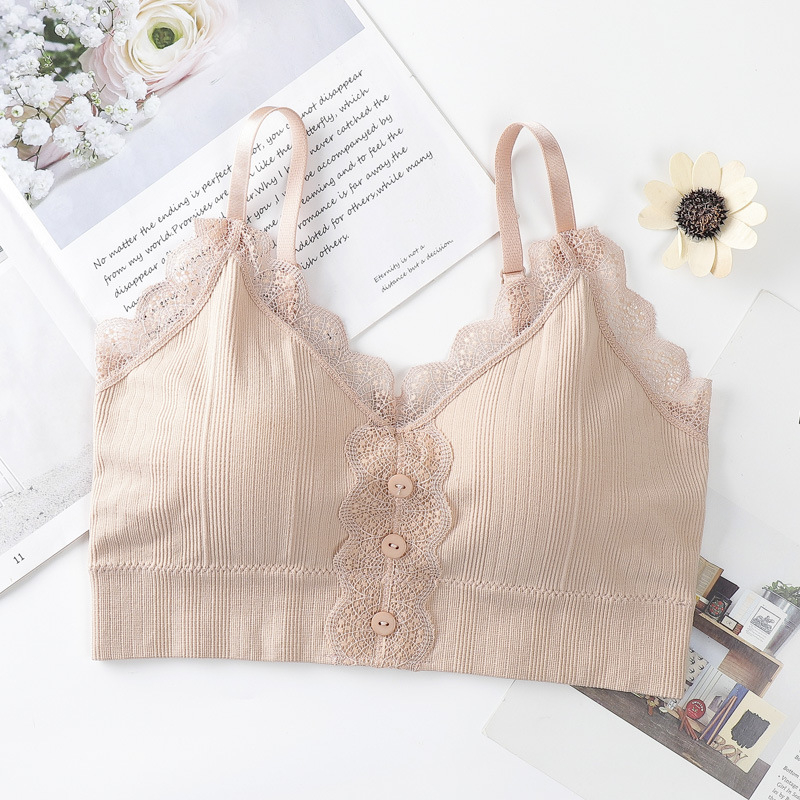 Χωρίς τιράντες, δαντελένιο περιτύλιγμα πίσω για το στήθος με αποσπώμενες επενδύσεις, διαπνοή νάιλον, λεπτές διαμορφωμένες κύπελλες