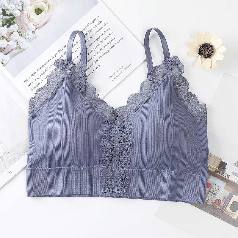 Χωρίς τιράντες, δαντελένιο περιτύλιγμα πίσω για το στήθος με αποσπώμενες επενδύσεις, διαπνοή νάιλον, λεπτές διαμορφωμένες κύπελλες