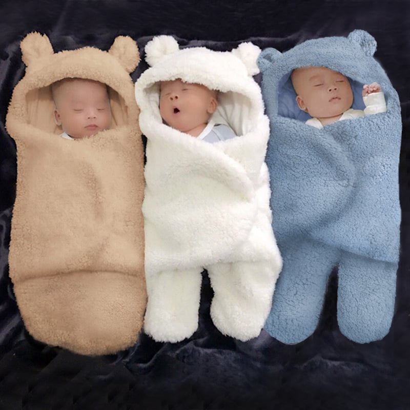 Deka za zagrljaj za bebe s polarnim fleesom, punjenje od pamuka, jednobojna, za dojenčad i djecu 1–3 godine