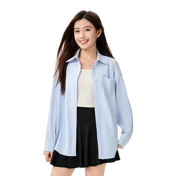 Bluza de protecție solară UPF50+ pentru femei, din nailon/poliamid cu elastan, material Ice Silk răcoritor, croială lejeră, mâneci lungi, subțire, culoare solidă, stil casual japonez-coreean