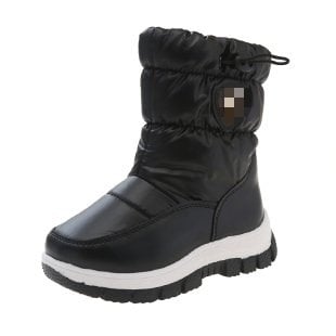 Gyerekek téli bokacipő, fleece-bevonattal, uniszex, PU felső rész, koreai stílusú, 7–16 éveseknek